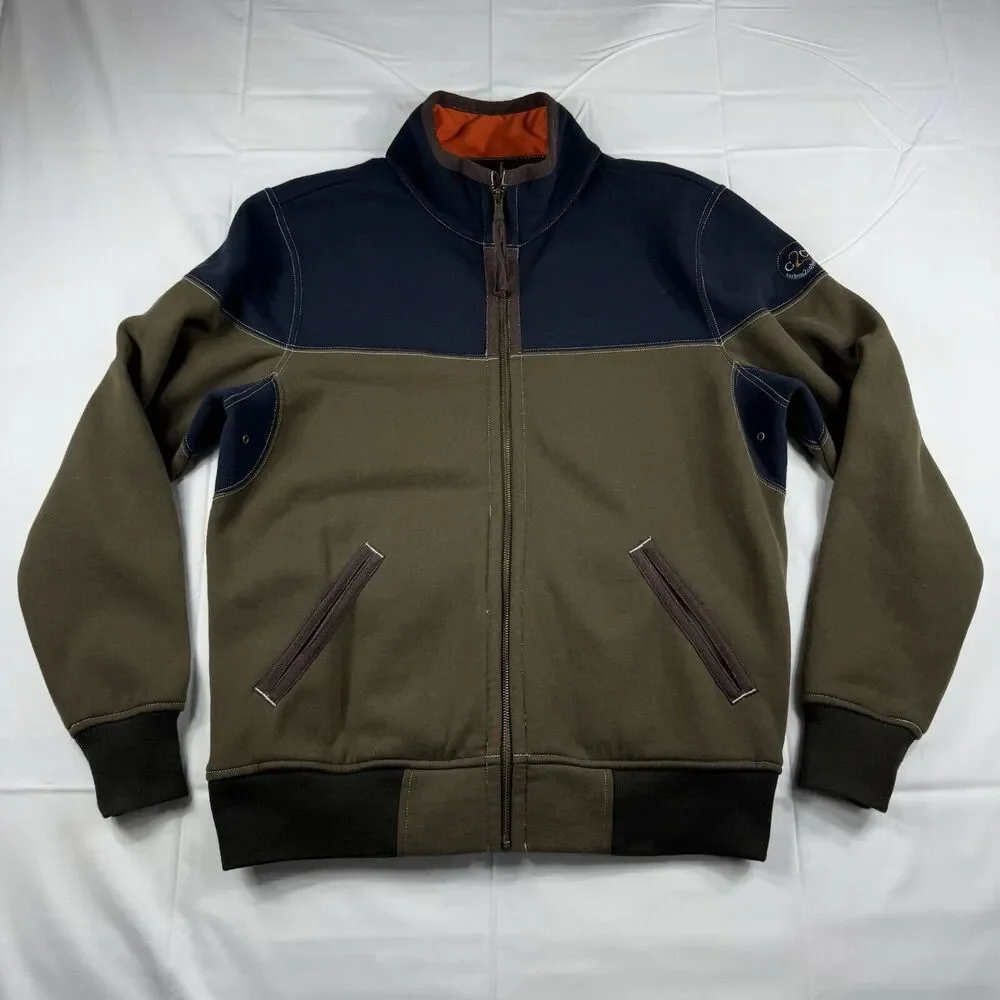Carbon2Cobalt Jacket Men's M Fleece Full Zip Outdoors Casual Color Block Olive - Picture 1 of 13